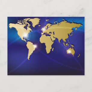 World Map Postcard