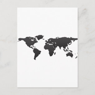 World Map Postcard