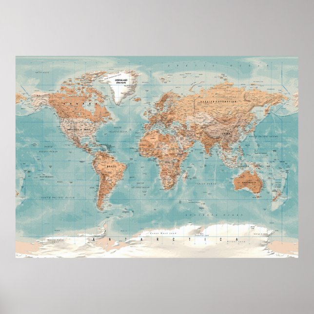 world map poster (Front)