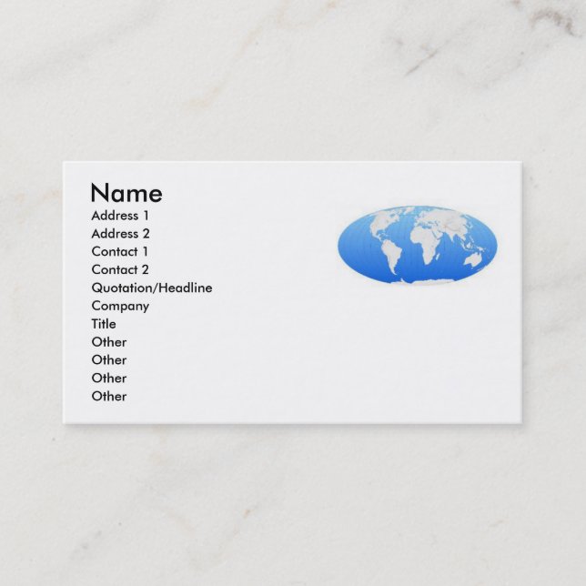 World Map Profile Card (Front)