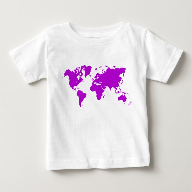 World Map - Purple Baby T-Shirt (Front)