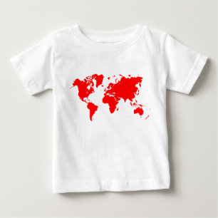 World Map - Red Baby T-Shirt