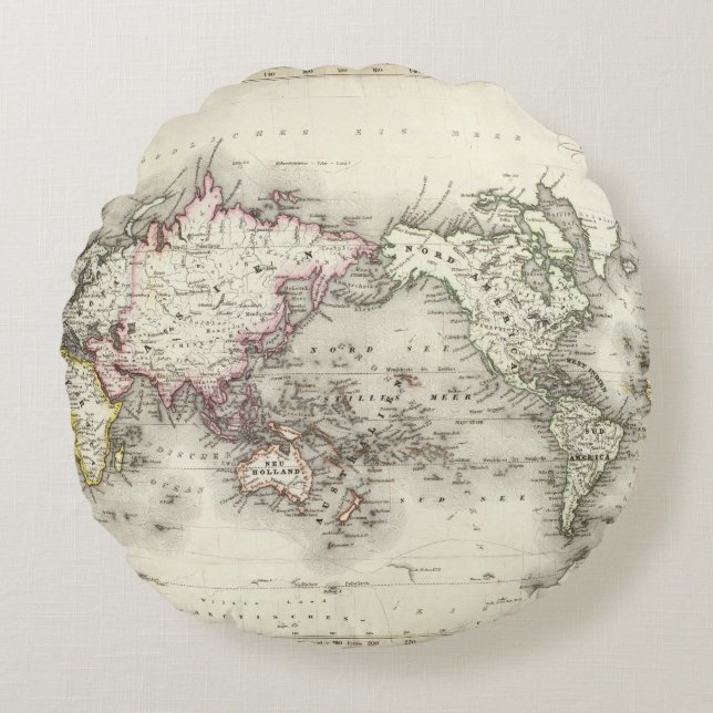 World Map Round Cushion (Front)