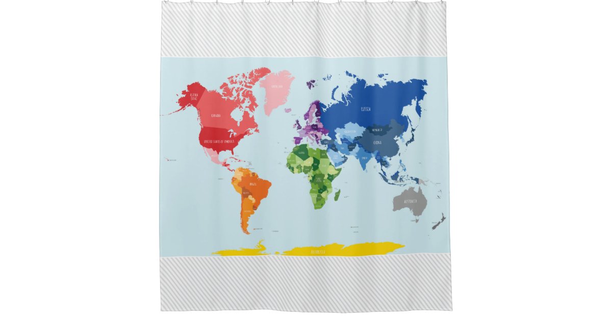World Map Shower Curtain Zazzle