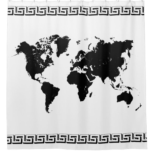 WORLD MAP SHOWER CURTAIN (Front)