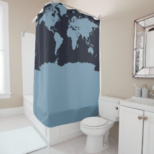 World Map Shower Curtain