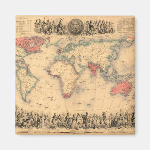 World Map showing British Empire Magnet