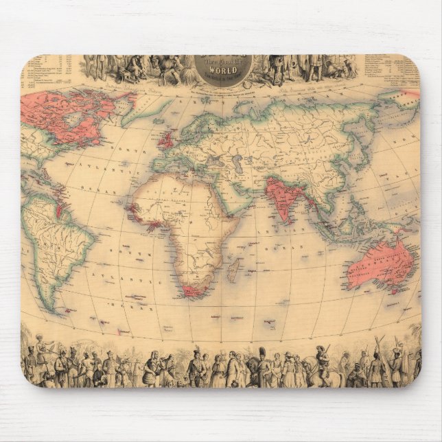 World Map showing British Empire Mouse Mat (Front)