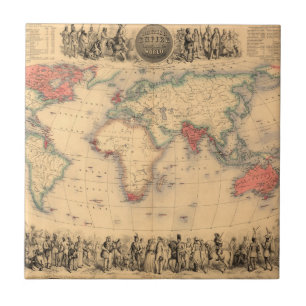 World Map showing British Empire Tile