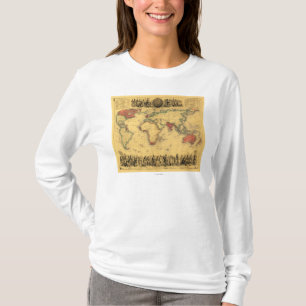 World Map Showing British EmpirePanoramic Map T-Shirt