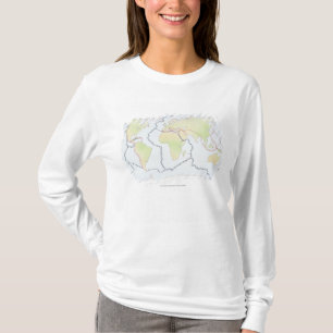 World map showing plate margins T-Shirt