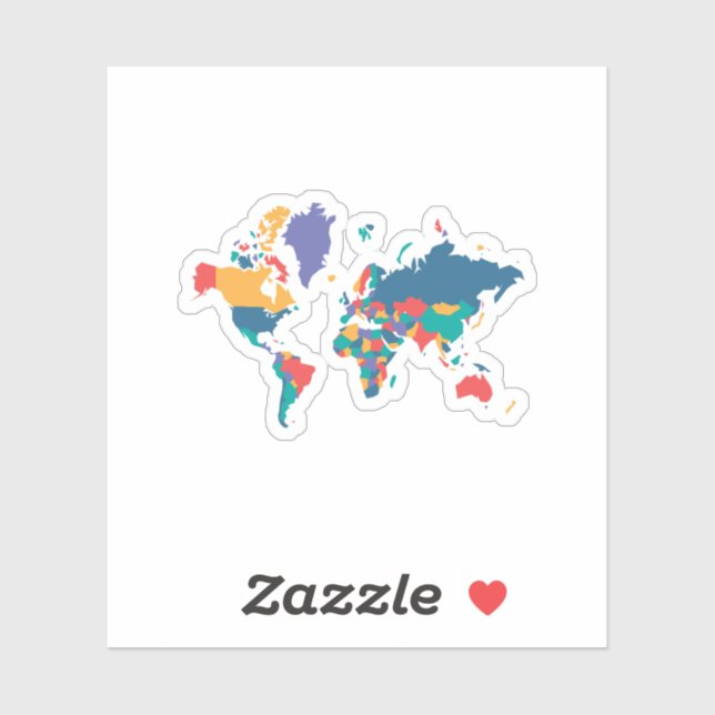 World Map small sticker  (Sheet)