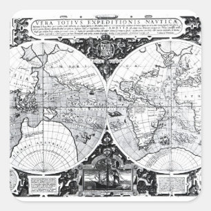 World map square sticker
