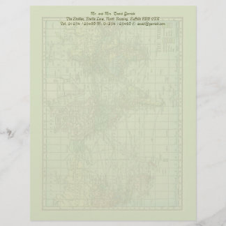World Map Stationery Custom Letterhead