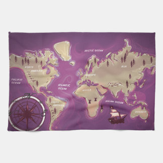 World Map Tea Towel