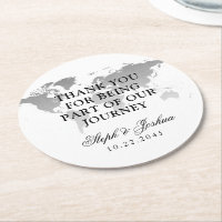 World Map Thank You Destination Wedding Favour