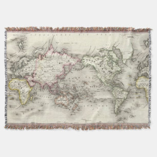 World Map Throw Blanket