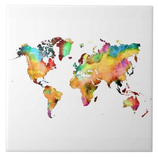 world map tile | Zazzle.co.uk