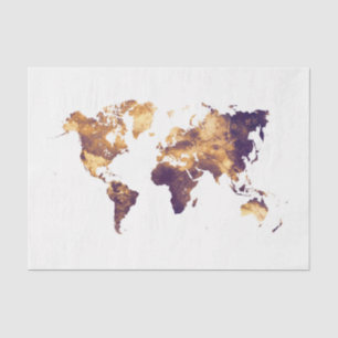 world map tissue paper