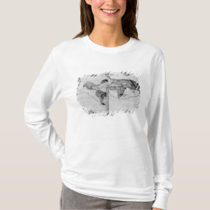 World map tracing Magellan's world voyage T-Shirt