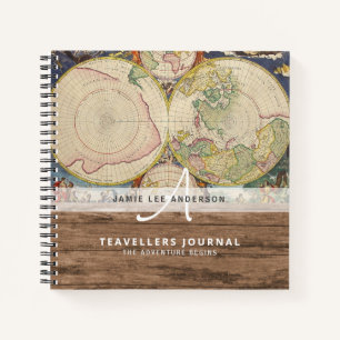 World Map Travel Retirement Bucket List Gift Dad   Notebook