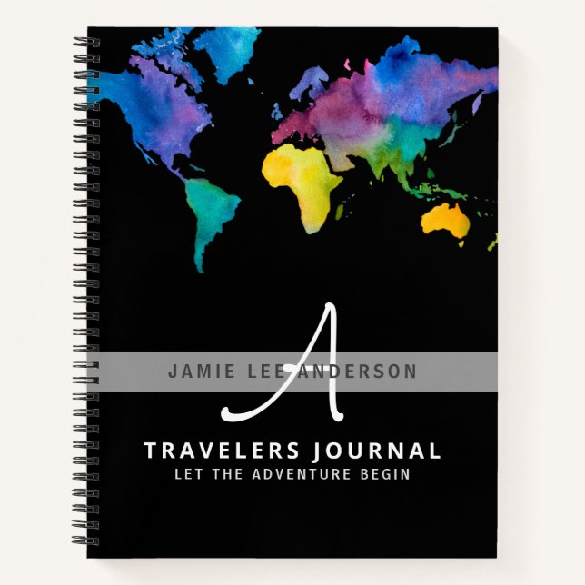 World Map Travel Retirement Bucket List Gift Dad   Notebook (Front)