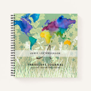 World Map Travel Retirement Bucket List Gift Dad   Notebook