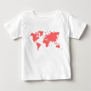 World Map - Tropical Pink Baby T-Shirt