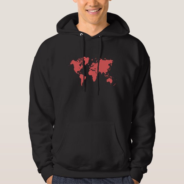 World Map - Tropical Pink Hoodie (Front)