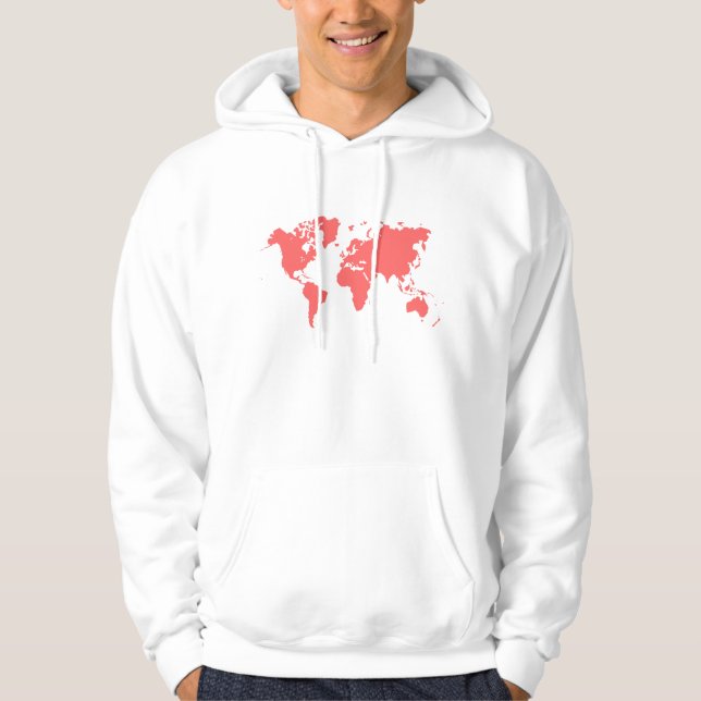 World Map - Tropical Pink Hoodie (Front)