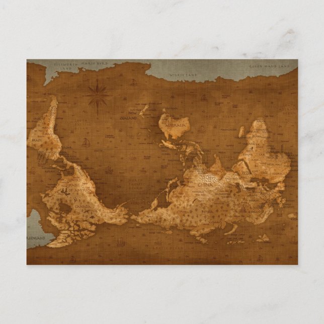 World Map - Upside Down Postcard (Front)