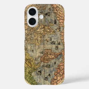 World Map Vintage Historical Antique Atlas iPhone 16 Case