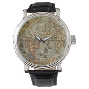 World Map Vintage Historical Antique Atlas Watch