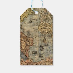 World Map Vintage Historical Atlas Gift Tags