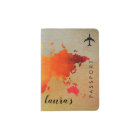 World Map Watercolor Girly Retro Chic Elegant