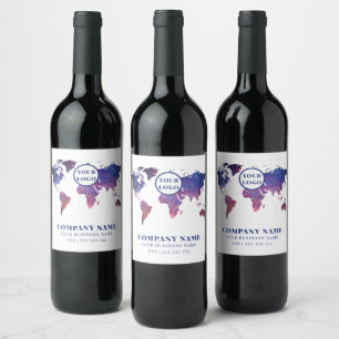 World Map Wine Label