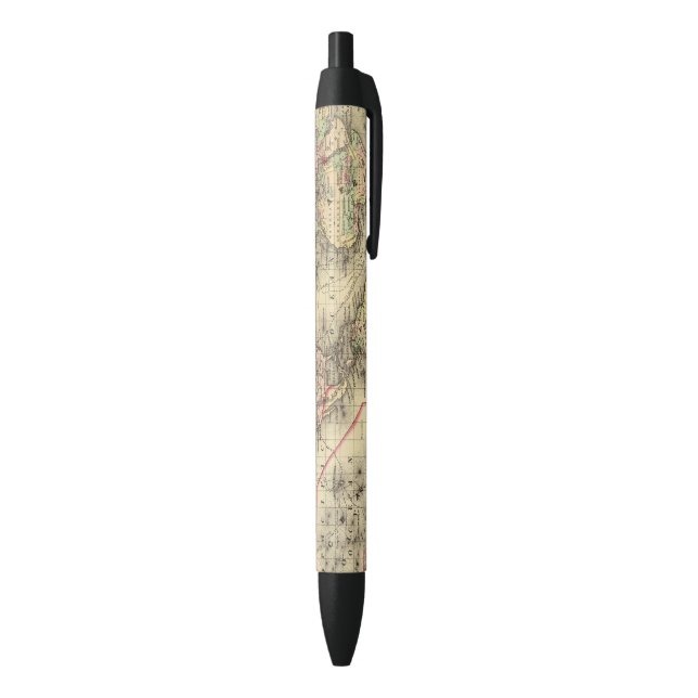 World Map with Explorers' sea routes Black Ink Pen (Bottom (Vertical))