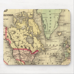 World Map with Explorers' sea routes Mouse Mat