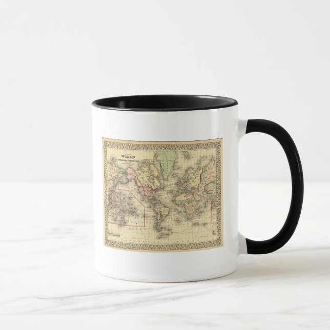 World Map with Explorers' sea routes Mug (Right)