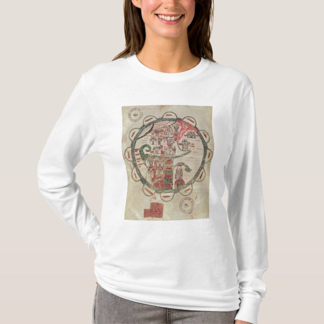 World map with Jerusalem in the centre T-Shirt (Front)