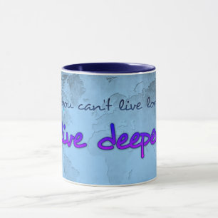 World map with quote mug