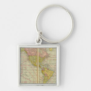 World map with shipping lanes key ring