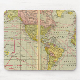 World map with shipping lanes mouse mat