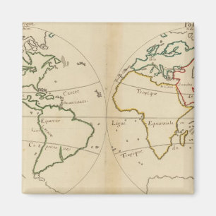 World Map with Tropics Magnet