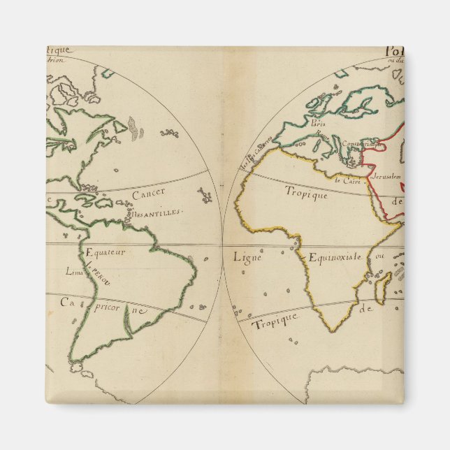 World Map with Tropics Magnet (Front)