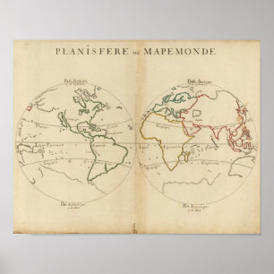 World Map with Tropics Poster