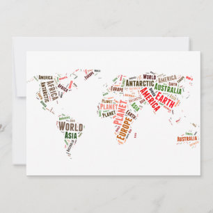 World map words cloud