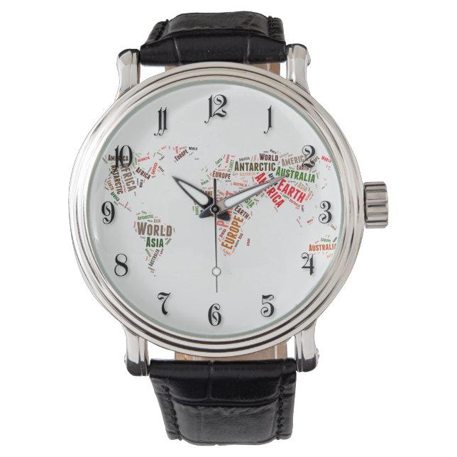 World map words cloud watch (Front)