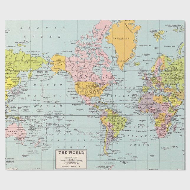 World Map Wrapping Paper (Flat)