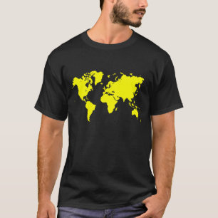 World Map - Yellow T-Shirt